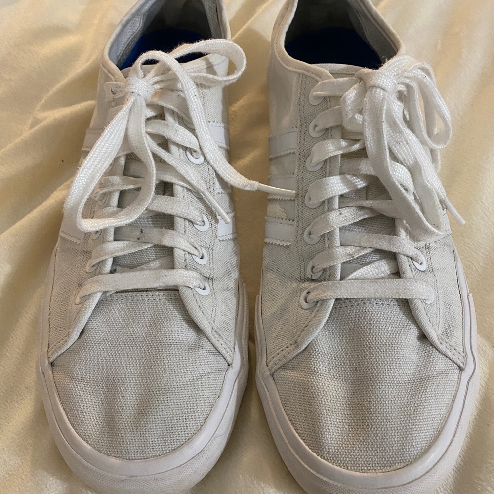 Adidas men white sneakers size 10
